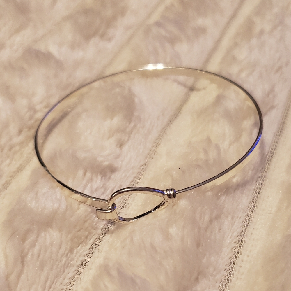 Silver Charm Bracelet 8" Bangle
